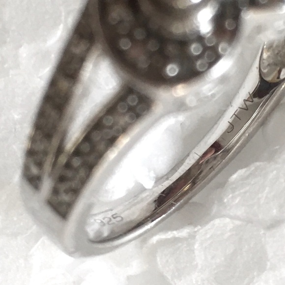 Heart Ring Diamonds And Sterling  size 7 - Picture 11 of 11